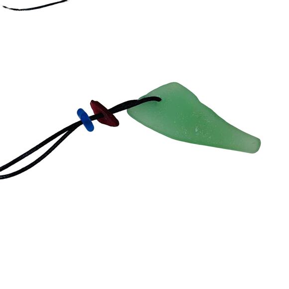 Seaglass Necklace Green Blue Red Rope Rincon Puerto Rico Adjustable - Picture 7 of 10